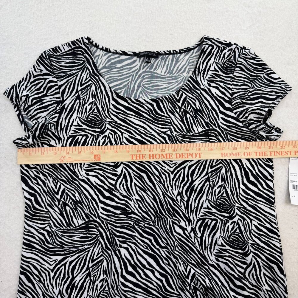 VTG NWT Notions 90s Zebra Chic Print Stretchy Top Size XL - Picture 7 of 7
